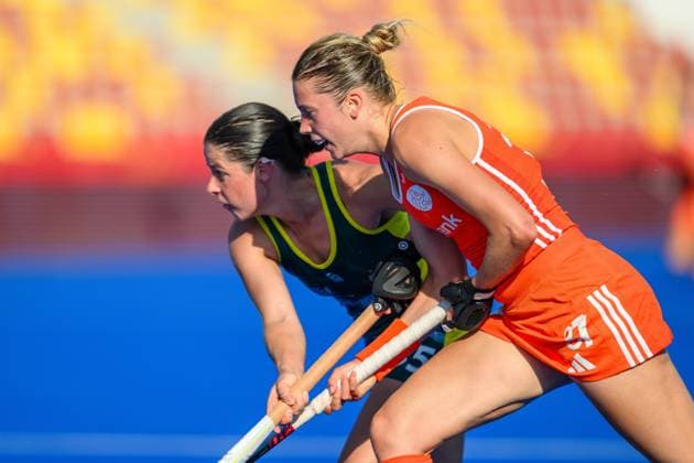 WAVER, 24-06-2026, Belfius Hockey Arena, FIH Hockey Pro League Women, Season 2025-2026. Guusje Moes during the game Australia - Netherlands (women). Australia - Netherlands (women)  x204637660x Copyright: