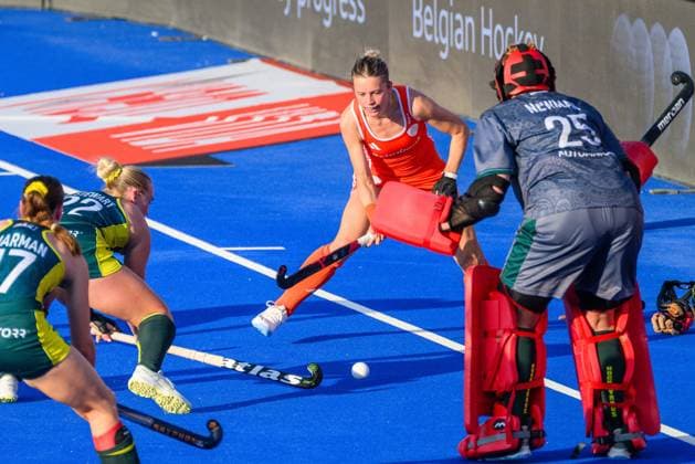 WAVER, 24-06-2026, Belfius Hockey Arena, FIH Hockey Pro League Women, Season 2025-2026. Guusje Moes during the game Australia - Netherlands (women). Australia - Netherlands (women)  x204637670x Copyright: