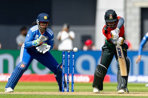MANCHESTER, ENGLAND - JUNE 25: Juairiya Ferdous of Bangladesh bats during the ICC Women s T20 World Cup match between India and Bangladesh at Old Trafford Cricket Ground on June 25, 2026 in Manchester, England.  Copyright: xUnnatixNaidux Sportspressphoto_SPR176509