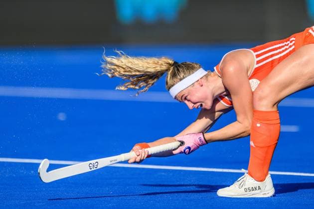 WAVER, 24-06-2026, Belfius Hockey Arena, FIH Hockey Pro League Women, Season 2025-2026. Yibbi Jansen taking a penalty corner and scores during the game Australia - Netherlands (women). Australia - Netherlands (women)  x204638616x Copyright:
