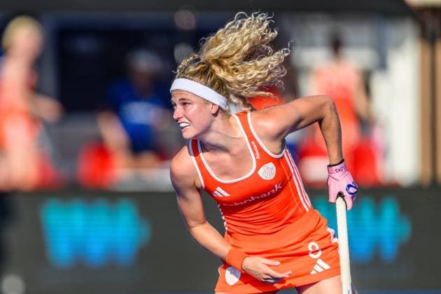 WAVER, 24-06-2026, Belfius Hockey Arena, FIH Hockey Pro League Women, Season 2025-2026. Yibbi Jansen taking a penalty corner during the game Australia - Netherlands (women). Australia - Netherlands (women)  x204638620x Copyright: