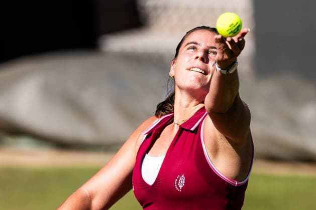 BAD HOMBURG, GERMANY - JUNE 25: Emma Navarro (USA) during the Bad Homburg Open powered by Solarwatt Singles match between Emma Navarro (USA) vs Elena-Gabriela Ruse (ROU) at Kurpark Bad Homburg on June 25, 2026 in Bad Homburg, Germany. Hessen Germany Copyright: xSteffiexWunderlx