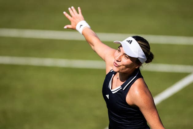 BAD HOMBURG, GERMANY - JUNE 25: Elena-Gabriela Ruse (ROU) reacts emotional after winning the Bad Homburg Open powered by Solarwatt Singles match between Emma Navarro (USA) vs Elena-Gabriela Ruse (ROU) at Kurpark Bad Homburg on June 25, 2026 in Bad Homburg, Germany. Hessen Germany Copyright: xSteffiexWunderlx