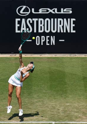 RECORD DATE NOT STATED 25th June 2026; Devonshire Park Lawn Tennis Club, Eastbourne, East Sussex, England; Lexus Eastbourne Open Tennis, Day Five; McCartney Kessler (USA) serves to Madison Keys (USA) HongboxChen