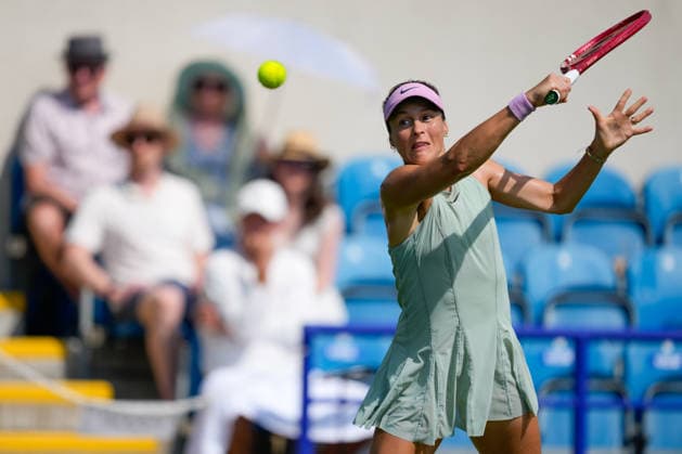 Lexus Eastbourne Open - Day Four Tatjana Maria of Germany competes against Tereza Valentova of the Czech Republic during their quarterfinal match at the 2026 Lexus Eastbourne Open Women s tennis tournament at the Devonshire Park Lawn Tennis Club in Eastbourne, England, on June 25, 2026. Eastbourne United Kingdom  Copyright: xOwenxHammondx originalFilename:hammond-2026lexu260625_npPrR.jpg