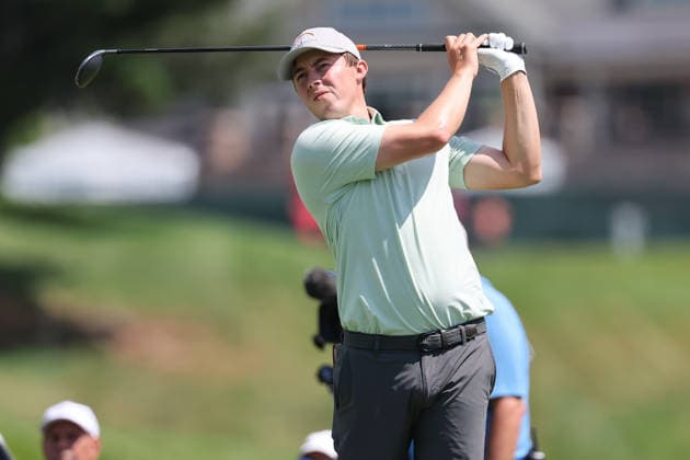 CROMWELL, CT - JUNE 25: Matt Fitzpatrick of the England hits the ball on the second tee during the first round of the Travelers Championship 2026 at TPC River Highlands on June 25, 2026 in Cromwell, Connecticut. (Photo by Andrew Mordzynski Icon Sportswire) GOLF: JUN 25 PGA, Golf Herren Travelers Championship EDITORIAL USE ONLY Icon2606258012838