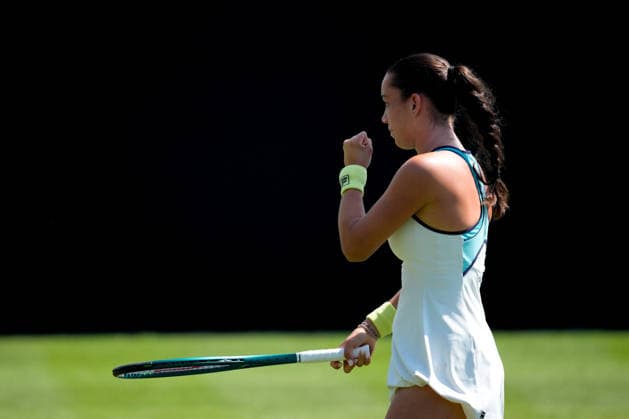 Lexus Eastbourne Open - Day Four Tereza Valentova of the Czech Republic competes during her quarterfinal match against Tatjana Maria of Germany at the 2026 Lexus Eastbourne Open Women s tennis tournament at the Devonshire Park Lawn Tennis Club in Eastbourne, England, on June 25, 2026. Eastbourne United Kingdom  Copyright: xOwenxHammondx originalFilename:hammond-2026lexu260625_npsrj.jpg