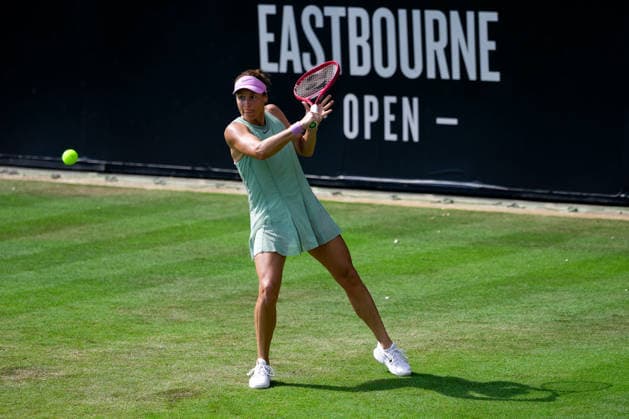 Lexus Eastbourne Open - Day Four Tatjana Maria of Germany competes against Tereza Valentova of the Czech Republic during their quarterfinal match at the 2026 Lexus Eastbourne Open Women s tennis tournament at the Devonshire Park Lawn Tennis Club in Eastbourne, England, on June 25, 2026. Eastbourne United Kingdom  Copyright: xOwenxHammondx originalFilename:hammond-2026lexu260625_npxHJ.jpg
