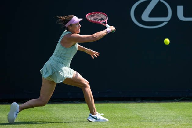 Lexus Eastbourne Open - Day Four Tatjana Maria of Germany competes against Tereza Valentova of the Czech Republic during their quarterfinal match at the 2026 Lexus Eastbourne Open Women s tennis tournament at the Devonshire Park Lawn Tennis Club in Eastbourne, England, on June 25, 2026. Eastbourne United Kingdom  Copyright: xOwenxHammondx originalFilename:hammond-2026lexu260625_npy5X.jpg