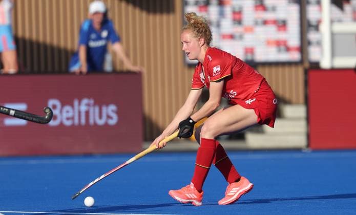 Belgium s Michelle Struijk pictured in action during a hockey game between Belgian national team, Nationalteam Red Panthers and Netherlands, Thursday 25 June 2026 in Wavre, match 14 16 in the group stage of the women s FIH Pro League competition. VIRGINIExLEFOUR  x179261587x