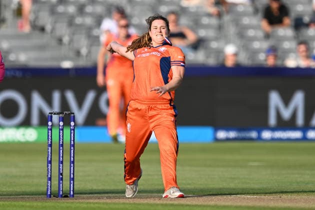South Africa Women v Netherlands Women, ICC Women s T20 World Cup Robine Rijke of Netherlands bowling during the ICC Women s T20 World Cup match between South Africa Women and Netherlands Women at the Seat Unique Stadium, Bristol, UK on 25 June 2026. Bristol Seat Unique Stadium Gloucestershire UK Editorial use only , Copyright: xGrahamxHuntx PSI-24401-0015