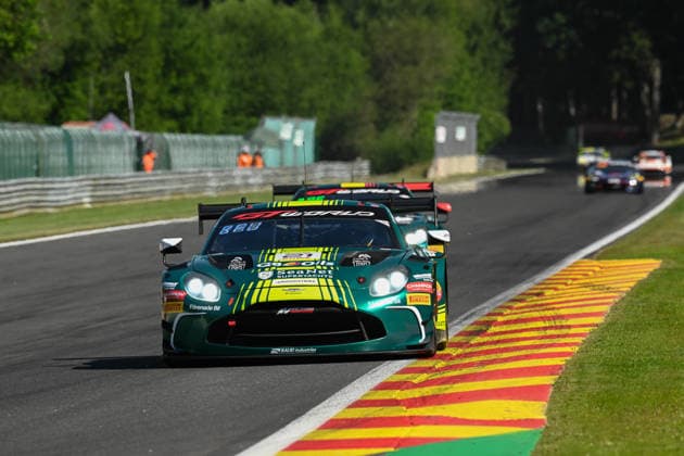 AUTOMOBILE : 24 Heures de SPA Francorchamps - 25 06 2026 21 Comtoyou Racing (BEL) Aston Martin Vantage AMR GT3 EVO (SILVER) driven by Oliver SÖDERSTRÖM (SWE) SÃ bastien BAUD (FRA) Kobe PAUWELS (BEL) Arthur DORISON (FRA), during the CrowdStrike 24 Hours of SPA, 4th round of the GT World Challenge Europe Championship (SRO) on the SPA Francorchamps circuit in Belgium The 25th June 2026. SPA-FRANCORCHAMPSBelgium  Copyright: xMPSxAGENCYx
