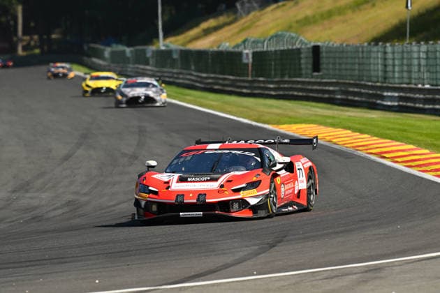 AUTOMOBILE : 24 Heures de SPA Francorchamps - 25 06 2026 71 Selected Car Racing (DEN) Ferrari 296 GT3 EVO (GOLD) driven by Frederik SCHANDORFF (DEN) Malte EBDRUP (DEN) Simon BIRCH (DEN) Conrad LAURSEN (DEN), during the CrowdStrike 24 Hours of SPA, 4th round of the GT World Challenge Europe Championship (SRO) on the Spa-Francorchamps circuit in Belgium The 25th June 2026. SPA-FRANCORCHAMPSBelgium  Copyright: xMPSxAGENCYx