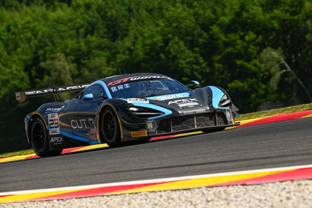 AUTOMOBILE : 24 Heures de SPA Francorchamps - 25 06 2026 23 Team RJN (GBR) McLaren 720S GT3 EVO (SILVER) driven by Horatio FITZ-SIMON (GBR) Maxwell LYNN (GBR) Ben DÖRR (GER) Wyatt BRICHACEK (USA), during the CrowdStrike 24 Hours of SPA, 4th round of the GT World Challenge Europe Championship (SRO) on the SPA Francorchamps circuit in Belgium The 25th June 2026. SPA-FRANCORCHAMPSBelgium  Copyright: xMPSxAGENCYx