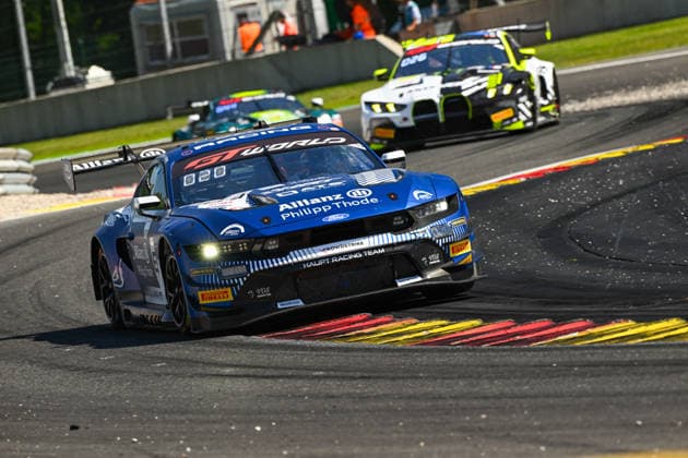AUTOMOBILE : 24 Heures de SPA Francorchamps - 25 06 2026 64 HRT Ford Racing (GER) Ford Mustang GT3 EVO (PRO) driven by Arjun MAINI (IND) Fabio SCHERER (SUI) Thomas DROUET (FRA), during the CrowdStrike 24 Hours of SPA, 4th round of the GT World Challenge Europe Championship (SRO) on the Spa-Francorchamps circuit in Belgium The 25th June 2026. SPA-FRANCORCHAMPSBelgium  Copyright: xMPSxAGENCYx