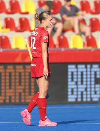 Belgium s Louise Dewaet looks dejected during a hockey game between Belgian national team, Nationalteam Red Panthers and Netherlands, Thursday 25 June 2026 in Wavre, match 14 16 in the group stage of the women s FIH Pro League competition. VIRGINIExLEFOUR  x179262088x