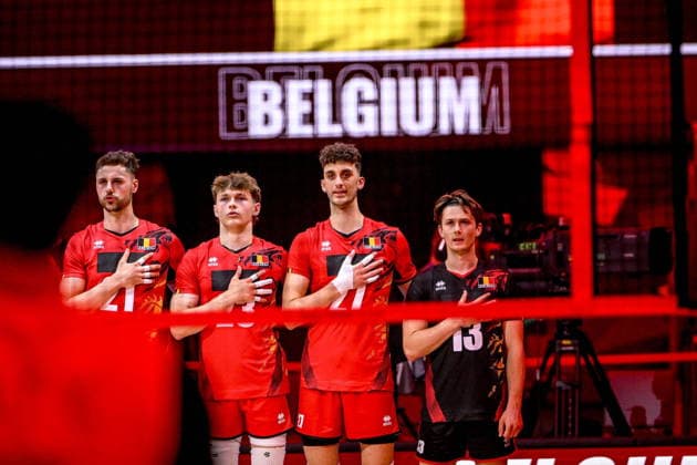 GLIWICE 25.06.2026 MECZ SIATKARSKA LIGA NARODOW 2026 PILKA SIATKOWA --- FIVB VOLLEYBALL NATIONS LEAGUE MATCH: CHINY - BELGIA --- CHINA - BELGIUM N Z REPREZENTACJA BELGII TEAM BELGIUM SAMUEL FAFCHAMPS PIERRE PERIN LASSE VAN GENECHTEN KOBE VERWIMP FOT.PAWEL PIOTROWSKI 400MM.PL NEWSPIX.PL --- newspix.pl 