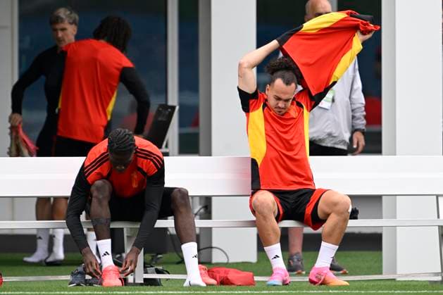 Belgian national football team - FIFA World Cup, WM, Weltmeisterschaft, Fussball 2026 - media activities 25 06 2026 RENTON, UNITED STATES OF AMERICA - JUNE 25 : Theate Arthur defender of Belgium and Onana Amadou midfielder of Belgium pictured during a training session of the Belgian national football team during the FIFA World Cup 2026 on June 25, 2026 in Renton, United States of America, 25 06 2026 Renton United States of America  Copyright: xNicoxVereeckenx