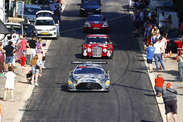 RECORD DATE NOT STATED 6 Aurelien Panis (FRA) Anthony Bartone (USA) Cesar Gazeau (FRA) Karol Basz (POL), Mercedes-AMG GT3 RVO, Team: GetSpeed Team Bartone Bros (GER) bei der Parade in den Strassen von Spa BEL, Motorsport, CrowdStrike 24H Of Spa, Spa-Francorchamps, Circuit Spa-Francorchamps, Belgien, Mittwoch, Parade, 24.06.2026 BEL, Motorsport, CrowdStrike 24H Of Spa, Spa-Francorchamps, Circuit Spa-Francorchamps, Belgien, Mittwoch, Parade, 24.06.2026 Spa-Francorchamps *** 6 Aurelien Panis FRA, Anthony Bartone USA, Cesar Gazeau FRA, Karol Basz POL, Mercedes-AMG GT3 RVO, Team GetSpeed, Team Bartone Bros GER during the parade through the streets of Spa BEL, motorsports, CrowdStrike 24H of Spa, Spa-Francorchamps, Spa-Francorchamps Circuit, Belgium, Wednesday, parade, June 24, 2026 BEL, motorsports, CrowdStrike 24H of Spa, Spa-Francorchamps, Spa-Francorchamps Circuit, Belgium, Wednesday, parade, June 24, 2026, Spa-Francorchamps Copyright: xEibner-Pressefoto JuergenxAugstx EP_JAT