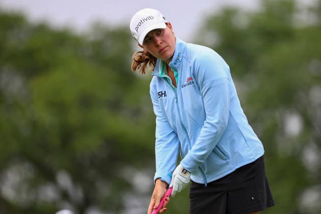 June 25, 2026, Chaska, Minnesota, United States: JENNIFER KUPCHO prepares for her drive at hole three. This is the first day of the 2026 KPMG WomenÃ¢â‚¬â ¢s PGA, Golf Herren Championship at Hazeltine National Golf Course in Chaska Minnesota. Chaska United States - ZUMAt166 20260625_zsp_t166_016 Copyright: xMichaelxTurnerx
