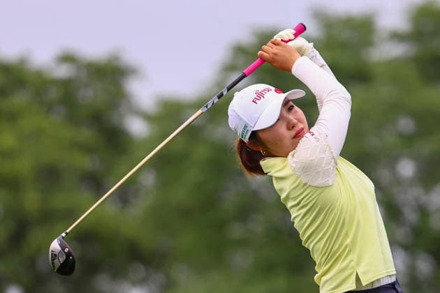 June 25, 2026, Chaska, Minnesota, United States: AYAKA FURUE follows through on her drive at hole three. This is the first day of the 2026 KPMG WomenÃ¢â‚¬â ¢s PGA, Golf Herren Championship at Hazeltine National Golf Course in Chaska Minnesota. Chaska United States - ZUMAt166 20260625_zsp_t166_031 Copyright: xMichaelxTurnerx