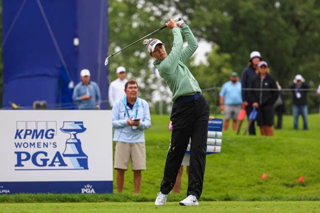 June 25, 2026, Chaska, Minnesota, United States: NELLY KORDA tees off at hole four. This is the first day of the 2026 KPMG WomenÃ¢â‚¬â ¢s PGA, Golf Herren Championship at Hazeltine National Golf Course in Chaska Minnesota. 2026 KPMG WomenÃ¢â‚¬â ¢S PGA Championship - Day 1  - ZUMAt166 20260625_zsp_t166_062 Copyright: xMichaelxTurnerx