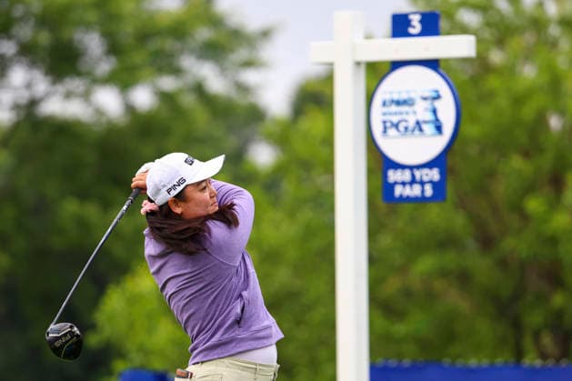 June 25, 2026, Chaska, Minnesota, United States: ALLISON CORPUZ hits her drive at hole three. This is the first day of the 2026 KPMG WomenÃ¢â‚¬â ¢s PGA, Golf Herren Championship at Hazeltine National Golf Course in Chaska Minnesota. Chaska United States - ZUMAt166 20260625_zsp_t166_043 Copyright: xMichaelxTurnerx