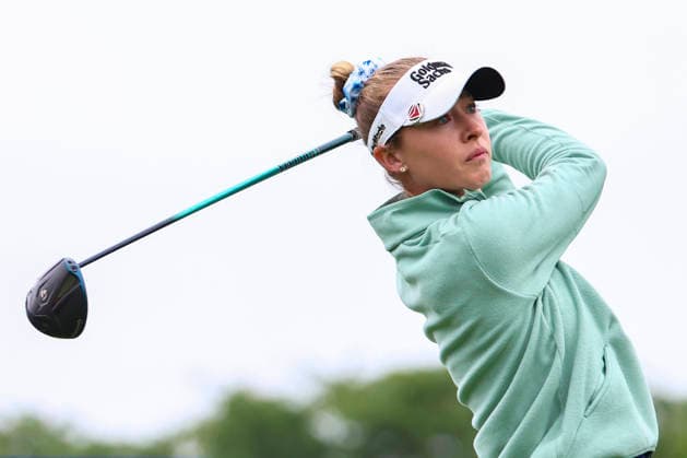 June 25, 2026, Chaska, Minnesota, United States: NELLY KORDA watches her drive at hole three. This is the first day of the 2026 KPMG WomenÃ¢â‚¬â ¢s PGA, Golf Herren Championship at Hazeltine National Golf Course in Chaska Minnesota. 2026 KPMG WomenÃ¢â‚¬â ¢S PGA Championship - Day 1  - ZUMAt166 20260625_zsp_t166_086 Copyright: xMichaelxTurnerx