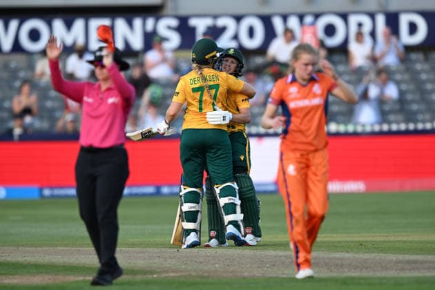 South Africa Women v Netherlands Women, ICC Women s T20 World Cup 100 - Tasmin Brits of South Africa celebrates scoring a century during the ICC Women s T20 World Cup match between South Africa Women and Netherlands Women at the Seat Unique Stadium, Bristol, UK on 25 June 2026. Bristol Seat Unique Stadium Gloucestershire UK Editorial use only , Copyright: xGrahamxHuntx PSI-24401-0048