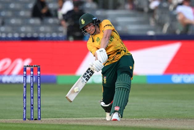 South Africa Women v Netherlands Women, ICC Women s T20 World Cup 100 - Tasmin Brits of South Africa hits the ball over the boundary for six runs to bring up her century during the ICC Women s T20 World Cup match between South Africa Women and Netherlands Women at the Seat Unique Stadium, Bristol, UK on 25 June 2026. Bristol Seat Unique Stadium Gloucestershire UK Editorial use only , Copyright: xGrahamxHuntx PSI-24401-0050