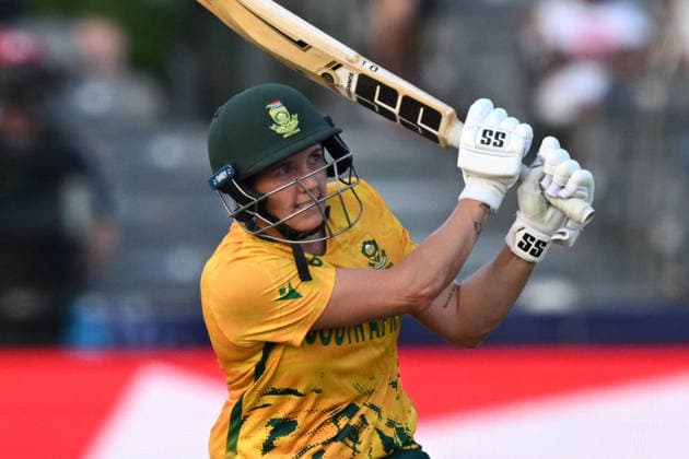 South Africa Women v Netherlands Women, ICC Women s T20 World Cup 100 - Tasmin Brits of South Africa hits the ball over the boundary for six runs to bring up her century during the ICC Women s T20 World Cup match between South Africa Women and Netherlands Women at the Seat Unique Stadium, Bristol, UK on 25 June 2026. Bristol Seat Unique Stadium Gloucestershire UK Editorial use only , Copyright: xGrahamxHuntx PSI-24401-0053