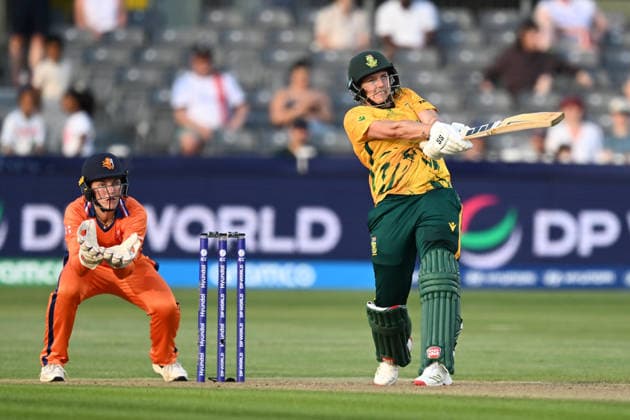 South Africa Women v Netherlands Women, ICC Women s T20 World Cup Tasmin Brits of South Africa hits the ball to the boundary for four runs during the ICC Women s T20 World Cup match between South Africa Women and Netherlands Women at the Seat Unique Stadium, Bristol, UK on 25 June 2026. Bristol Seat Unique Stadium Gloucestershire UK Editorial use only , Copyright: xGrahamxHuntx PSI-24401-0061
