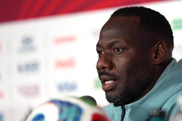 press conference, PK, Pressekonferenz ahead of Senegal v Iraq - 2026 FIFA World Cup, WM, Weltmeisterschaft, Fussball TORONTO, CANADA - JUNE 25 : Head Coach of Senegal Pape Thiaw attends a press conference one day ahead of their Group I match against Iraq at the 2026 FIFA World Cup in Toronto, Ontario, Canada on June 25, 2026. Mert Alper Dervis Anadolu Ontario Canada. Editorial use only. Please get in touch for any other usage.  Copyright: x2026xAnadoluxMertxAlperxDervisx
