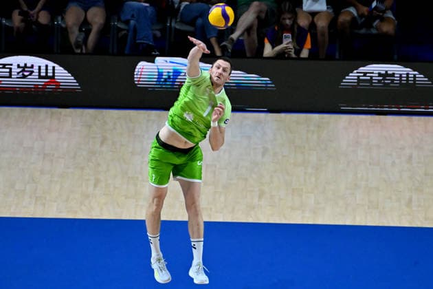 LJUBLJANA, SLOVENIA - JUNE 25: Toncek Stern of Slovenia during the FIVB Men s Volleyball Nations League match between Slovenia and Bulgaria at Arena Stozice, Ljubljana on June 25, 2026 in Ljubljana, Slovenia. (Photo by Igor Kupljenik Sports Press Photo).  Copyright: xIgorxKupljenikx xSPPx Sportspressphoto_SPR176690