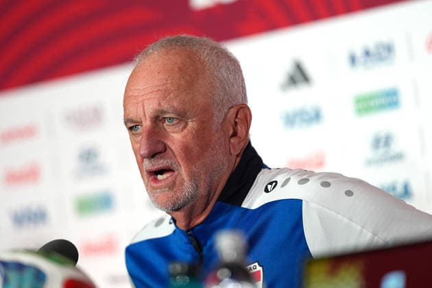 press conference, PK, Pressekonferenz ahead of Senegal v Iraq- 2026 FIFA World Cup, WM, Weltmeisterschaft, Fussball TORONTO, CANADA - JUNE 25 : Head Coach of Iraq Graham Arnold attends a press conference one day ahead of their Group I match against Senegal at the 2026 FIFA World Cup in Toronto, Ontario, Canada on June 25, 2026. Mert Alper Dervis Anadolu Toronto Canada. Editorial use only. Please get in touch for any other usage.  Copyright: x2026xAnadoluxMertxAlperxDervisx