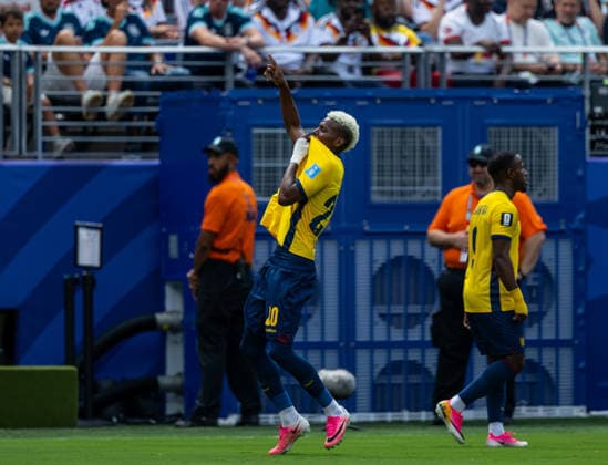 260625 Nilson Angulo of Ecuador celebrates the 1-1 goal during the FIFA World Cup, WM, Weltmeisterschaft, Fussball 2026 group stage football match between Ecuador and Germany on June 25, 2026 in New Jersey. Photo: Jon Olav Nesvold BILDBYRAN COP 217 JE0136 fotboll football soccer fotball vm fotbolls-vm fotball-vm fotbolls-vm 2026 fifa world cup 2026 15 bbeng bbauto jubel *** June 25, 2026: Nilson Angulo of Ecuador celebrates the 1-1 goal during the 2026 FIFA World Cup group stage soccer match between Ecuador and Germany on June 25, 2026 in New Jersey. Photo by Jon Olav Nesvold. BILDBYRAN COP 217 JE0136 soccer football fotball World Cup soccer World Cup 2026 FIFA World Cup 2026 15 bbeng bbauto celebration  Copyright: JONxOLAVxNESVOLD BB260625JE018