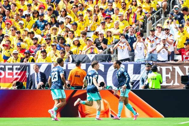 RECORD DATE NOT STATED FIFA World Cup, WM, Weltmeisterschaft, Fussball 2026 - Group E - Ecuador v Germany Leroy Sane player of Germany celebrates his goal during the match between Ecuador and Germany in the third round of Group E of the 2026 FIFA World Cup group stage at New York New Jersey Stadium, in East Rutherford, United States, on Thursday, June 25, 2026.(Foto: William Volcov Brazil Photo Press IMAGO) Sports East Rutherford NJ United States of America Copyright: xWILLIAMxVOLCOVx