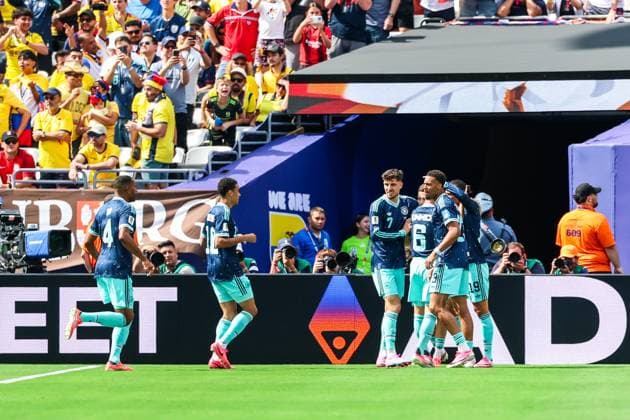 RECORD DATE NOT STATED FIFA World Cup, WM, Weltmeisterschaft, Fussball 2026 - Group E - Ecuador v Germany Leroy Sane player of Germany celebrates his goal during the match between Ecuador and Germany in the third round of Group E of the 2026 FIFA World Cup group stage at New York New Jersey Stadium, in East Rutherford, United States, on Thursday, June 25, 2026.(Foto: William Volcov Brazil Photo Press IMAGO) Sports East Rutherford NJ United States of America Copyright: xWILLIAMxVOLCOVx