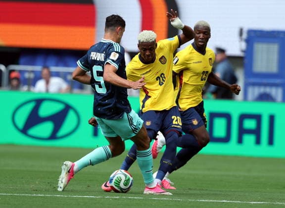 FIFA World Cup, WM, Weltmeisterschaft, Fussball 2026 - Group E - Ecuador vs Germany Nilson Angulo of Ecuador scores the 1-1 during the FIFA World Cup 2026 group stage match Ecuador against Germany, in New Jersey, USA, 25 June 2026. NEW JERSEY United States  Copyright: xSARAHxYENESELx