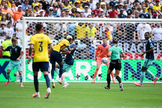 Ecuador v Germany - FIFA World Cup, WM, Weltmeisterschaft, Fussball 2026 Nilson Angulo of Ecuador scores a goal during the FIFA World Cup 2026 Group E football match between Ecuador and Germany. East Rutherford United States Copyright: xNicolòxCampox