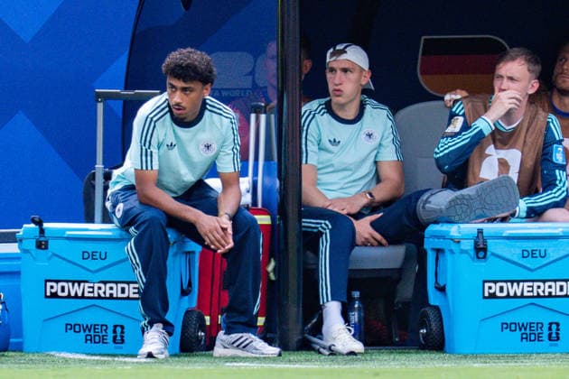 FIFA Fussball Weltmeisterschaft 2026, Gruppe E, Spiel 3, Ecuador vs Deutschand, 25.06.2026, Metlife-Stadion in New Jersey Nico Schlotterbeck (Deutschland) Nathaniel Brown (Deutschland) *** 2026 FIFA World Cup, Group E, Match 3, Ecuador vs. Germany, June 25, 2026, MetLife Stadium in New Jersey Nico Schlotterbeck (Germany) Nathaniel Brown (Germany) Copyright: xBahhoxKarax