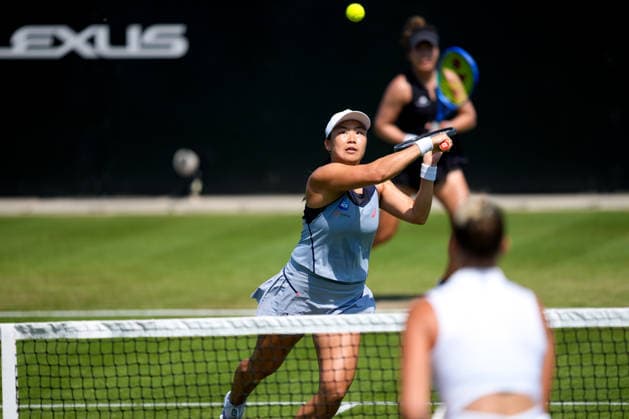 Lexus Eastbourne Open - Day Four Janice Tjen of Indonesia and Eudice Chong of Hong Kong compete in their quarterfinal doubles match against Isabelle Haverlag of the Netherlands and Maia Lumsden of Great Britain at the 2026 Lexus Eastbourne Open Women s tennis tournament at the Devonshire Park Lawn Tennis Club in Eastbourne, England, on June 25, 2026. Eastbourne United Kingdom  Copyright: xOwenxHammondx originalFilename:hammond-2026lexu260625_npNZt.jpg