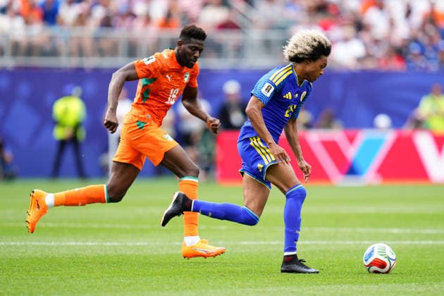 June 25, 2026: Curacao Midfielder Tahith Chong (21) controls the ball during the first half of a World Cup Match against Ivory Coast at Philadelphia Stadium in Philadelphia, Pennsylvania. CSM FIFA World Cup, WM, Weltmeisterschaft, Fussball 2026: Ivory Coast Vs Curacao JUN 25  - ZUMAc04_ 20260625_zma_c04_003 Copyright: xKylexRoddenx