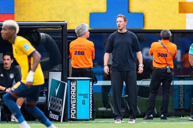 FIFA Fussball Weltmeisterschaft 2026, Gruppe E, Spiel 3, Ecuador vs Deutschand, 25.06.2026, Metlife-Stadion in New Jersey Julian Nagelsmann (Deutschland) unzufrieden unglücklich enttäuscht sauer *** 2026 FIFA World Cup, Group E, Match 3, Ecuador vs. Germany, June 25, 2026, MetLife Stadium in New Jersey Julian Nagelsmann Germany dissatisfied, unhappy, disappointed, angry Copyright: xBahhoxKarax