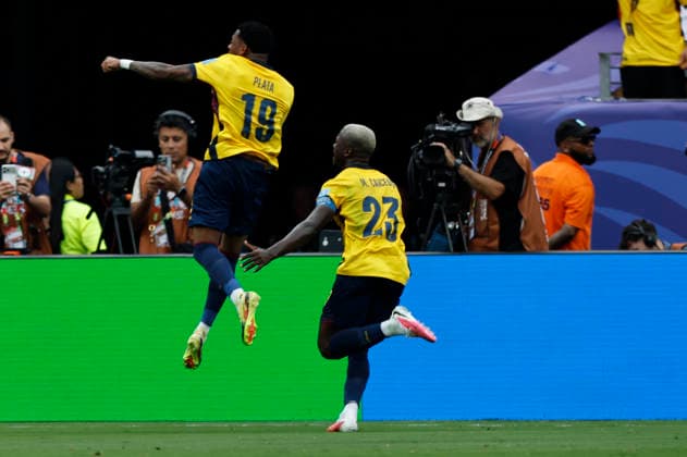 25.06.2026, Fussball, Herren, FIFA Weltmeisterschaft 2026, Vorrunde, Gruppe E, New York, Ecuador - Deutschland, Torjubel zum 2:1, Torschütze: Gonzalo Plata (Ecuador) New York MetLife Stadium New York Vereinigte Staaten von Amerika (US) *** June 25, 2026, Soccer, Men s, 2026 FIFA World Cup, Group Stage, Group E, New York, Ecuador vs. Germany, Celebration of the 2-1 goal, Goal scorer: Gonzalo Plata, Ecuador, New York, MetLife Stadium, New York, United States of America, US Copyright: xSebastianxBachx