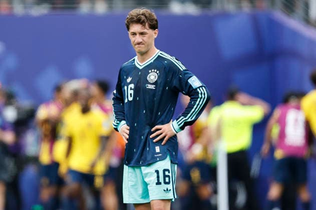 25.06.2026, Fussball, Herren, FIFA Weltmeisterschaft 2026, Vorrunde, Gruppe E, New York, Ecuador - Deutschland, Angelo Stiller (Deutschland) enttäuscht New York MetLife Stadium New York Vereinigte Staaten von Amerika (US) *** June 25, 2026, Soccer, Men s, 2026 FIFA World Cup, Group Stage, Group E, New York, Ecuador vs. Germany, Angelo Stiller: Germany Disappoints at MetLife Stadium in New York, New York, United States of America, US Copyright: xSebastianxBachx