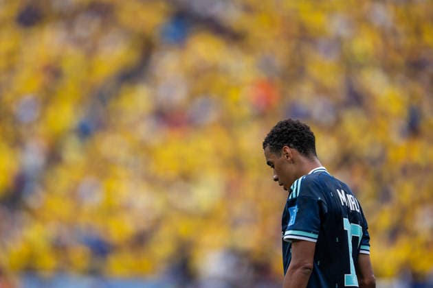 260625 Jamal Musiala of Germany looks dejected during the FIFA World Cup, WM, Weltmeisterschaft, Fussball 2026 group stage football match between Ecuador and Germany on June 25, 2026 in New Jersey. Photo: Jon Olav Nesvold BILDBYRAN COP 217 JE0136 fotboll football soccer fotball vm fotbolls-vm fotball-vm fotbolls-vm 2026 fifa world cup 2026 15 bbeng depp *** June 25, 2026: Jamal Musiala of Germany looks dejected during the 2026 FIFA World Cup group stage soccer match between Ecuador and Germany on June 25, 2026 in New Jersey. Photo by Jon Olav Nesvold, BILDBYRAN COP 217 JE0136 soccer football fotball World Cup soccer World Cup 2026 FIFA World Cup 2026 15 bbeng depp  Copyright: JONxOLAVxNESVOLD BB260625JE084