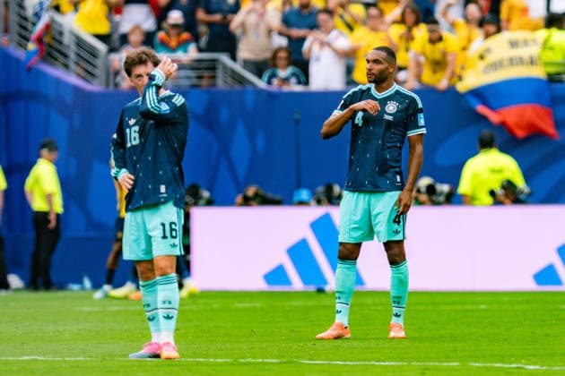 FIFA Fussball Weltmeisterschaft 2026, Gruppe E, Spiel 3, Ecuador vs Deutschand, 25.06.2026, Metlife-Stadion in New Jersey Tor zum 2:1 durch Gonzalo Plata Angelo Stiller (Deutschland) Jonathan Tah (Deutschland) *** 2026 FIFA World Cup, Group E, Match 3, Ecuador vs. Germany, June 25, 2026, MetLife Stadium in New Jersey. Goal to make it 2–1 by Gonzalo Plata. Angelo Stiller (Germany), Jonathan Tah (Germany) Copyright: xBahhoxKarax