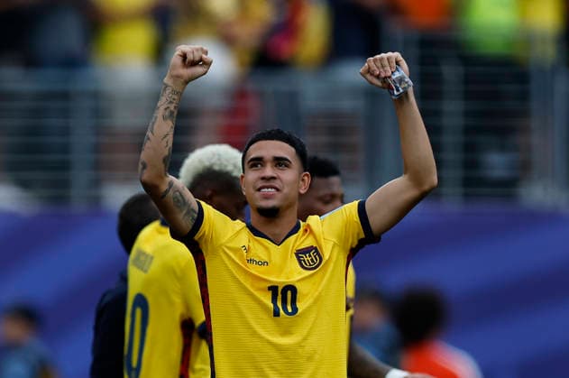 25.06.2026, Fussball, Herren, FIFA Weltmeisterschaft 2026, Vorrunde, Gruppe E, New York, Ecuador - Deutschland, Kendry Paez (Ecuador) jubelt New York MetLife Stadium New York Vereinigte Staaten von Amerika (US) *** June 25, 2026, Soccer, Men s, 2026 FIFA World Cup, Group Stage, Group E, New York, Ecuador vs. Germany, Kendry Paez of Ecuador celebrates at MetLife Stadium in New York, New York, United States of America (US) Copyright: xSebastianxBachx