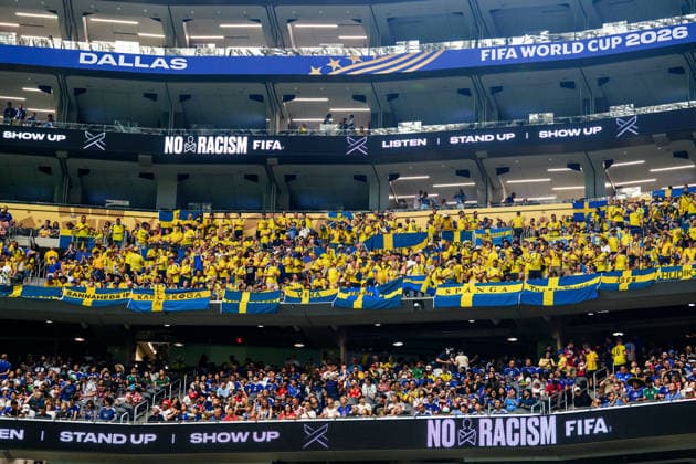 260625 Fans of Sweden ahead of the FIFA World Cup, WM, Weltmeisterschaft, Fussball 2026 football match between Japan and Sweden on June 25, 2026 in Dallas. Photo: Petter Arvidson BILDBYRAN kod PA PA1259 bbeng fotboll football soccer fotball vm fotbolls-vm fotball-vm fotbolls-vm 2026 fifa world cup 2026 sverige sweden sverige a japan publik *** June 25, 2026: Swedish fans ahead of the 2026 FIFA World Cup soccer match between Japan and Sweden on June 25, 2026 in Dallas. Photo by Petter Arvidson, BILDBYRAN. Code: PA PA1259 bbeng soccer football soccer World Cup 2026 FIFA World Cup 2026 Sweden Sweden A Japan audience  Copyright: PETTERxARVIDSON BB260625PA061